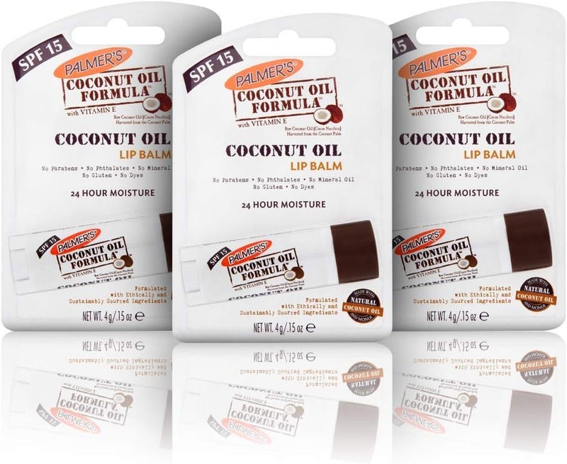 Palmers Coconut Oil Lip Balm Multi Pack 3 x Coconut Formula Lip Balm 4g