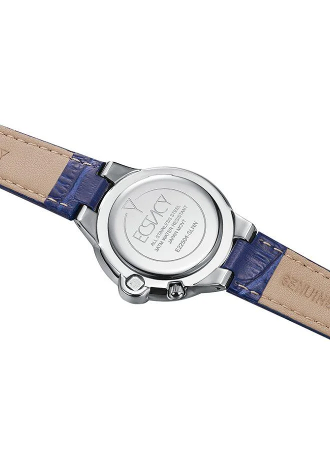 ECSTACY Women's Leather Analog Watch E22504-SLNN - 33*38.4 mm