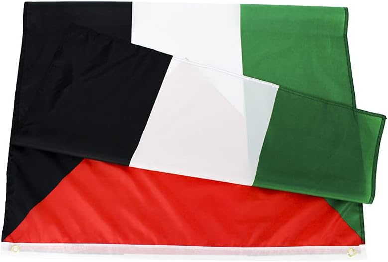 klarako علم فلسطين 1 قطعة مقاوم لتلاشي الأشعة فوق البنفسجية مزدوج الخياطة من البوليستر مع حلقات نحاسية للعرض والتظاهرات - Image 2