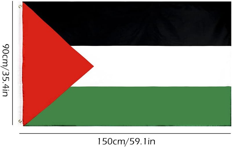 klarako علم فلسطين 1 قطعة مقاوم لتلاشي الأشعة فوق البنفسجية مزدوج الخياطة من البوليستر مع حلقات نحاسية للعرض والتظاهرات - Image 3