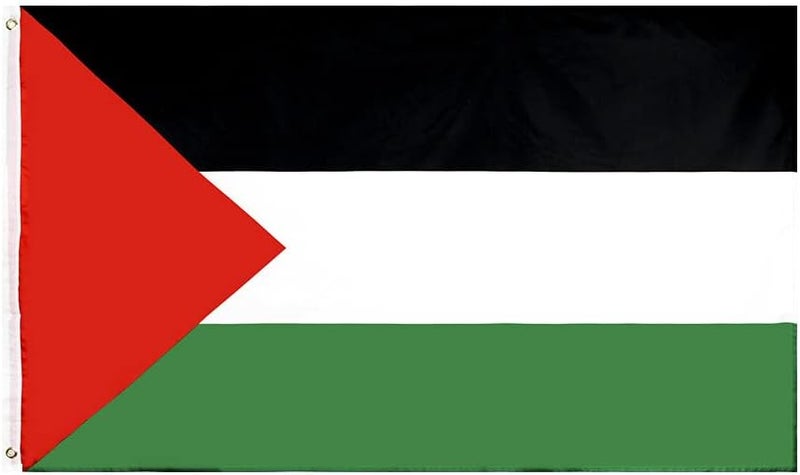 klarako علم فلسطين 1 قطعة مقاوم لتلاشي الأشعة فوق البنفسجية مزدوج الخياطة من البوليستر مع حلقات نحاسية للعرض والتظاهرات - Image 1
