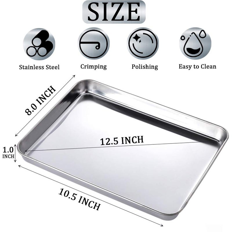 LabAider 2 Pack Stainless Steel Tray Non Toxic Heavy Duty Thickening Pan for Kitchen Baking, Lab Instrument, Dental, Medical Surgical Instrument, Pet Treatment, Jewelry Tools - Image 3