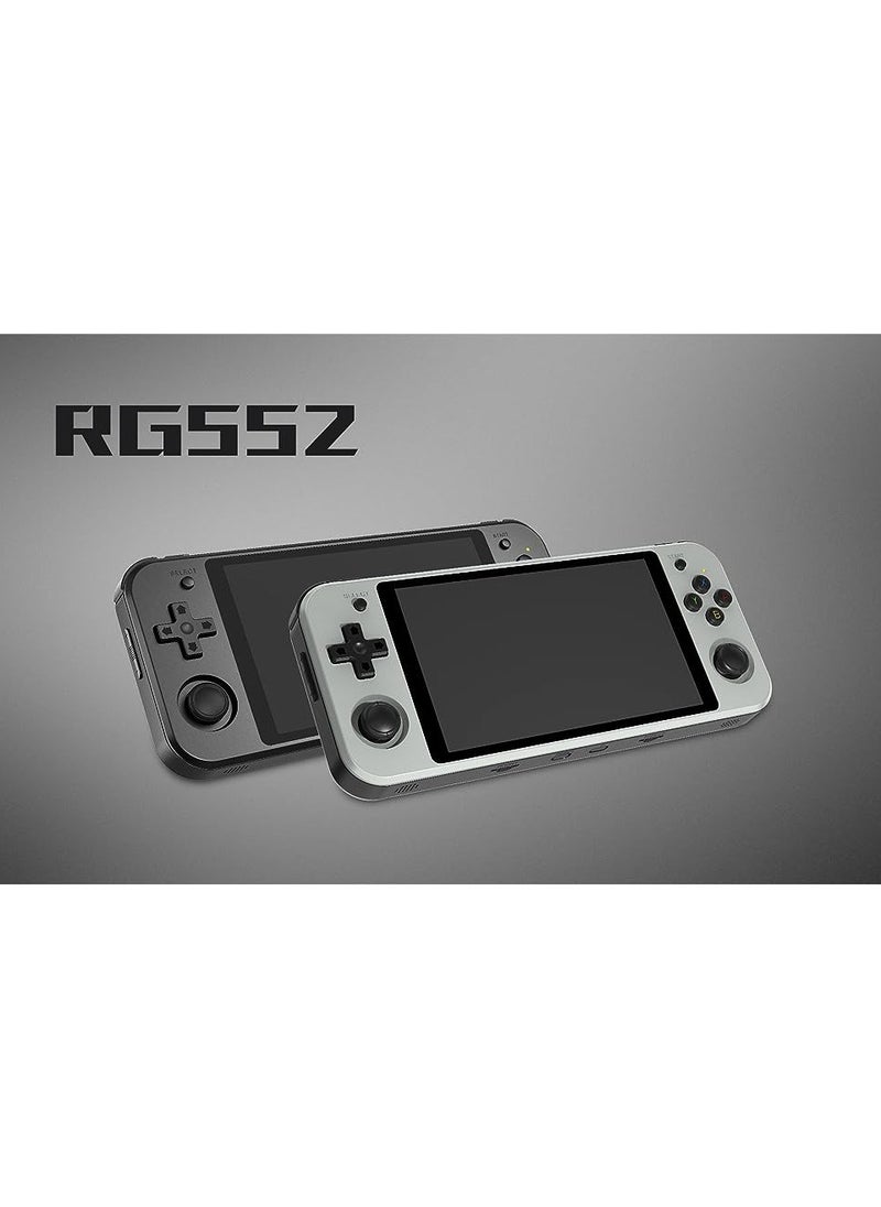 RG552 Handheld Android/Linux Dual System Game Console, High-Speed EMMC 5.1, Built-in 6400 mAh Battery, 5.36-inch Touch Screen (16+128GB, 21000+ Games, Black)