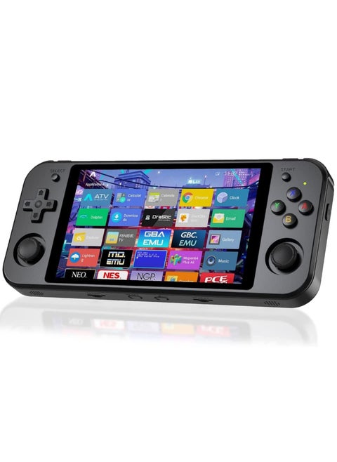 RG552 Handheld Android/Linux Dual System Game Console, High-Speed EMMC 5.1, Built-in 6400 mAh Battery, 5.36-inch Touch Screen (16+128GB, 21000+ Games, Black)