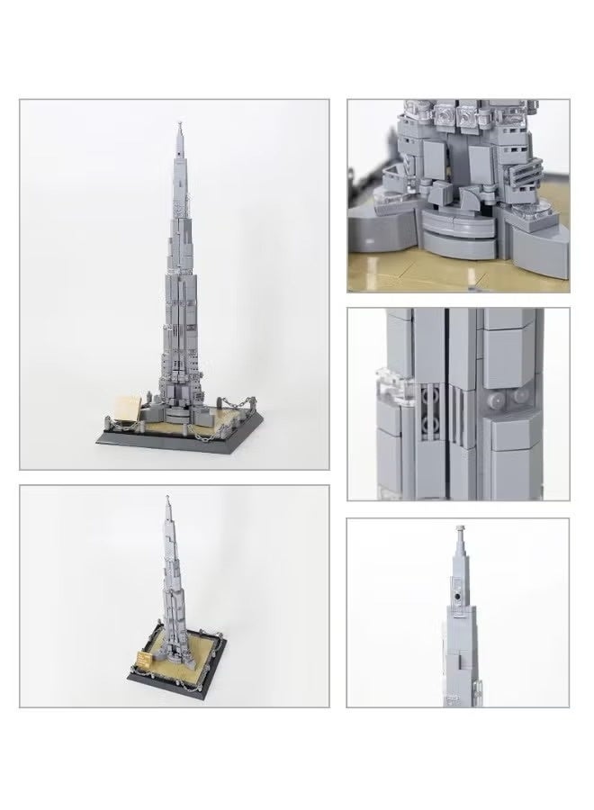 Burj Khalifa Building Blocks Set, 555 Pieces Dubai Architecture Model Kit, Tall Landmark Tower Toy for Adults & Kids - Image 2