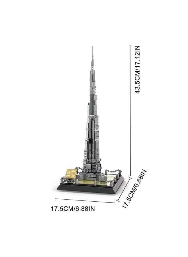 Burj Khalifa Building Blocks Set, 555 Pieces Dubai Architecture Model Kit, Tall Landmark Tower Toy for Adults & Kids - Image 4
