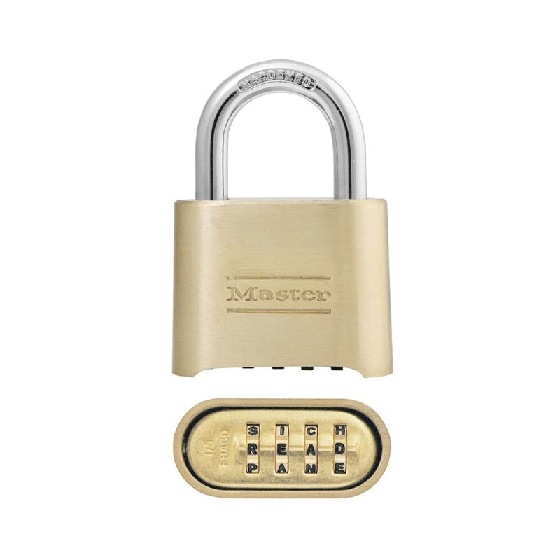 Master Lock Padlock Set Your Own Letter Combination Lock 2 in Wide 175DWD 1 inch Tan