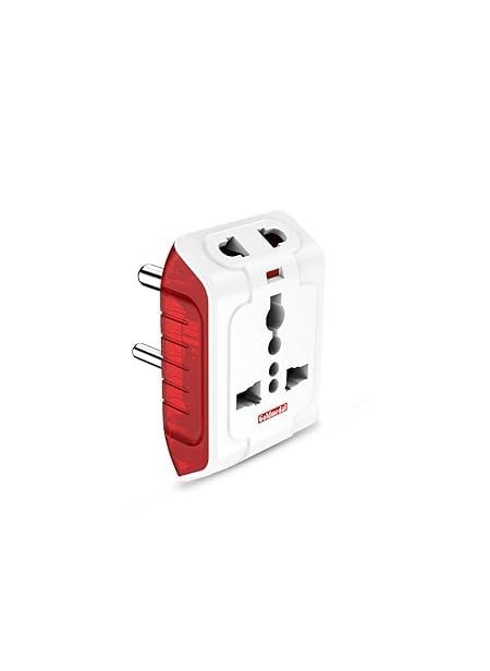 PADMAVATHI ENTERPRISES Spice 3Pin 240V Universal Travel Adaptor with LED Indicator White Pack of 1 Compatible with Worldwide Plugs 