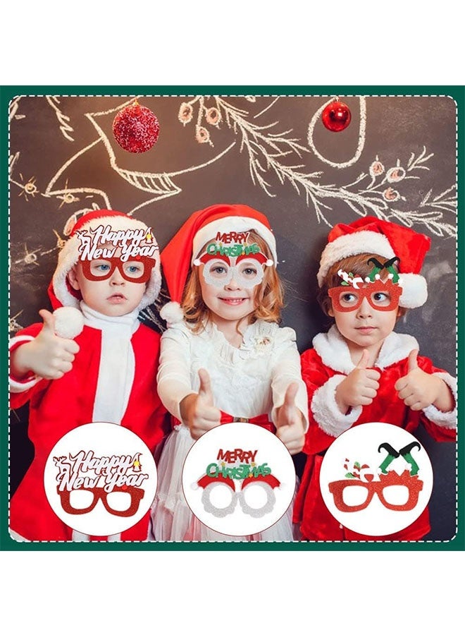 JCB CHIC 6 قطع نظارات عيد الميلاد، إطارات نظارات حفلات الأعياد اللامعة، إكسسوارات زينة عيد الميلاد نظارات تنكرية لحفلات عيد الميلاد هدايا الأعياد - Image 5