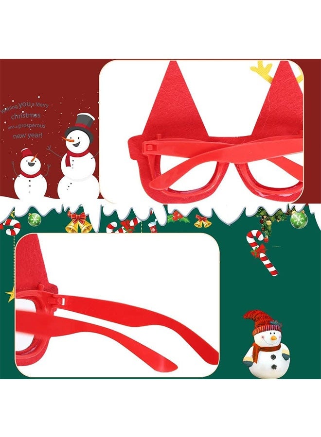 JCB CHIC 6 قطع نظارات عيد الميلاد، إطارات نظارات حفلات الأعياد اللامعة، إكسسوارات زينة عيد الميلاد نظارات تنكرية لحفلات عيد الميلاد هدايا الأعياد - Image 3