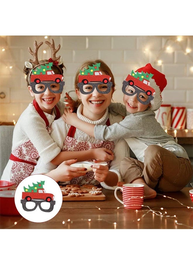 JCB CHIC 6 قطع نظارات عيد الميلاد، إطارات نظارات حفلات الأعياد اللامعة، إكسسوارات زينة عيد الميلاد نظارات تنكرية لحفلات عيد الميلاد هدايا الأعياد - Image 4