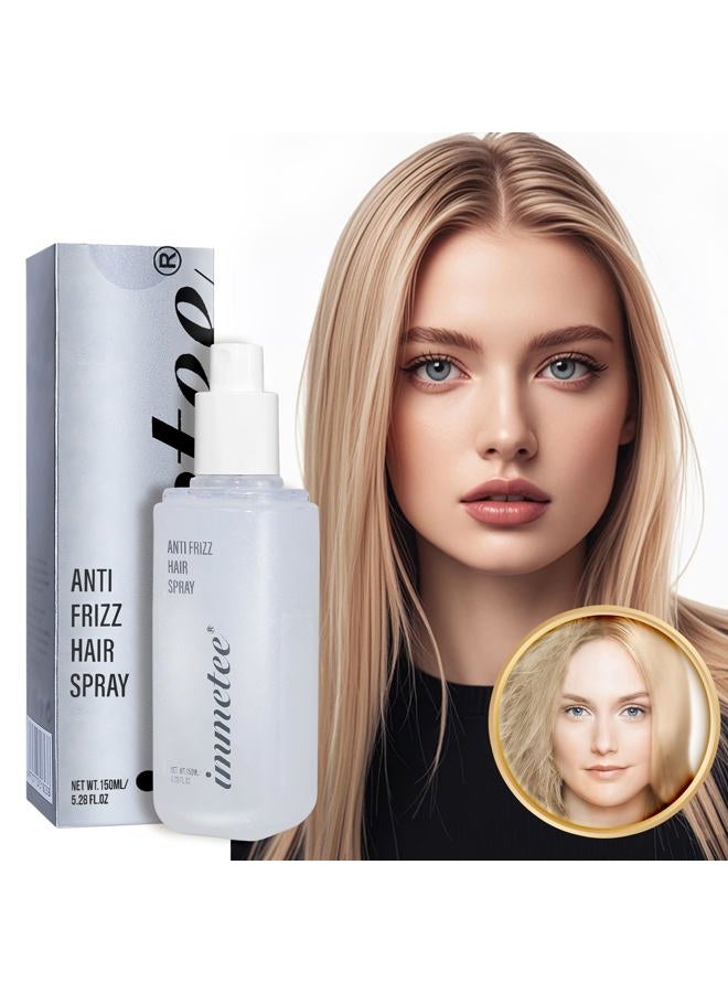 Immetee Antifrizz Hair Spray,Straight Fixation Styling Spray,Moisturising& Smooth straightener Hair Spray,Anti-Frizz Hair Straightening Protector & Detangler.(150ml/5.28fl.oz) - Image 3