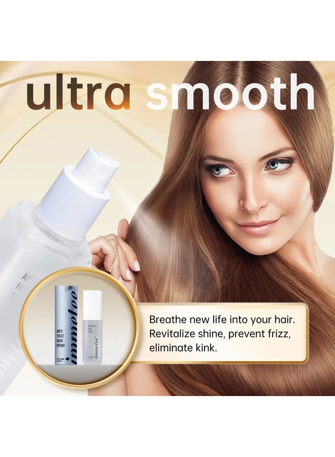 Immetee Antifrizz Hair Spray,Straight Fixation Styling Spray,Moisturising& Smooth straightener Hair Spray,Anti-Frizz Hair Straightening Protector & Detangler.(150ml/5.28fl.oz) - Image 4