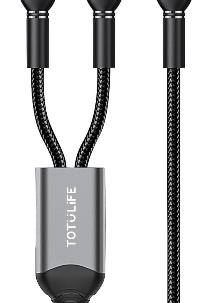 TOTULIFE Nylo Series 2in1 PD Cable 1.2M - Black - Image 2