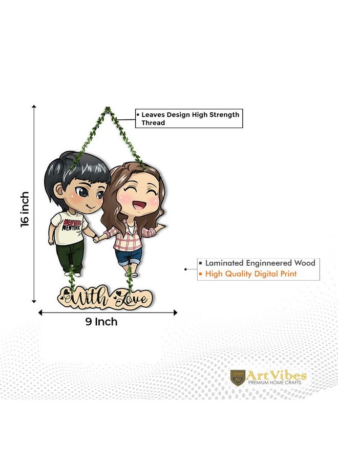 Artvibes Couple Wall Hanging For Home Decor | Couple Gifts For Valentine's Day | Items For Girlfriend Boyfriend Husband Wife | Art Piece For Bedroom (Wh_8306N) (Multi 12),Engineered Wood - Image 5