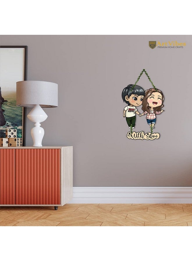 Artvibes Couple Wall Hanging For Home Decor | Couple Gifts For Valentine's Day | Items For Girlfriend Boyfriend Husband Wife | Art Piece For Bedroom (Wh_8306N) (Multi 12),Engineered Wood - Image 4