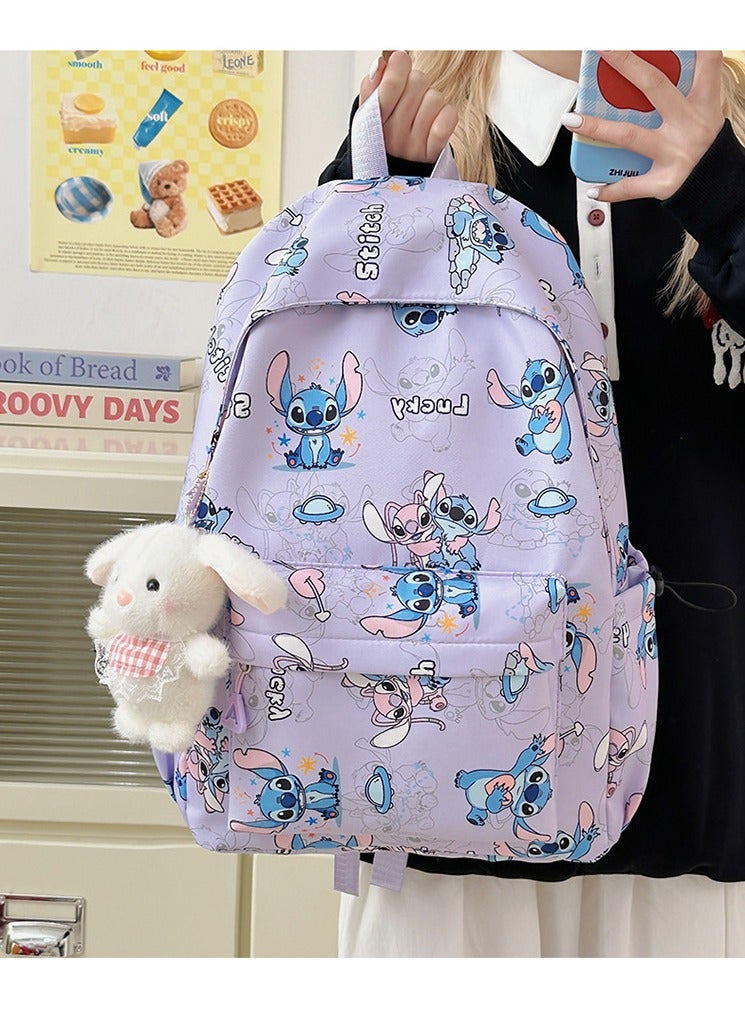 STITCH Student Backpack Stitch Print Trend Backpack Large Capacity Lightweight Student Leisure Bag 30*40*13CM - Image 2