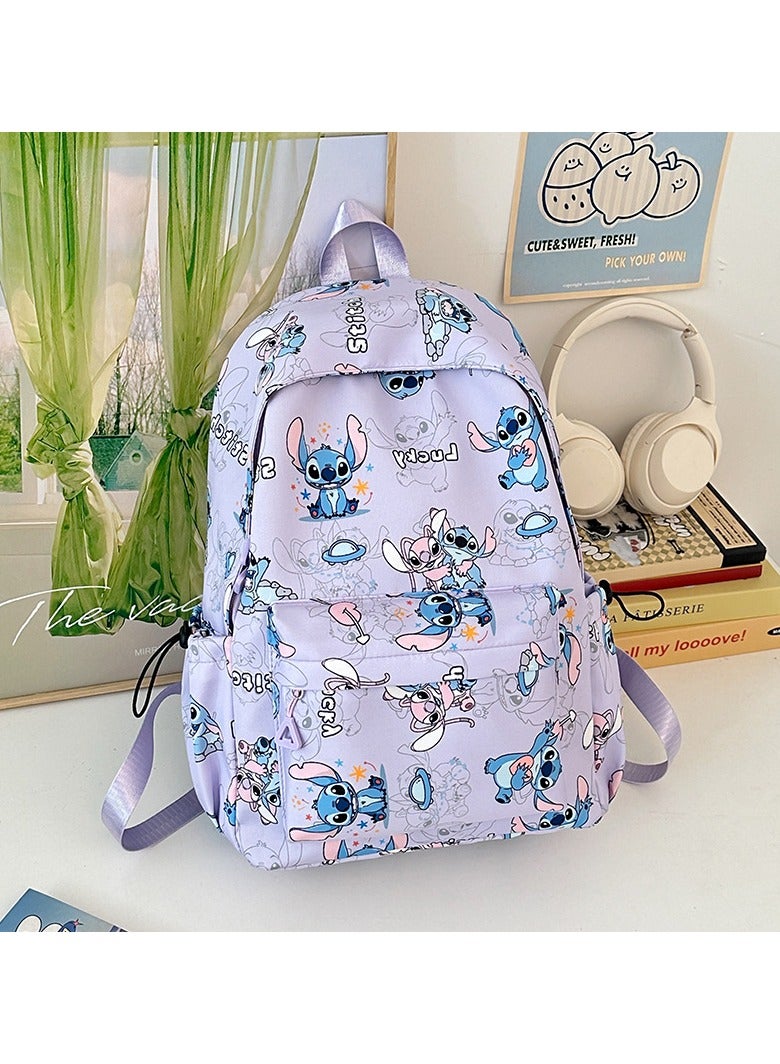 STITCH Student Backpack Stitch Print Trend Backpack Large Capacity Lightweight Student Leisure Bag 30*40*13CM - Image 1