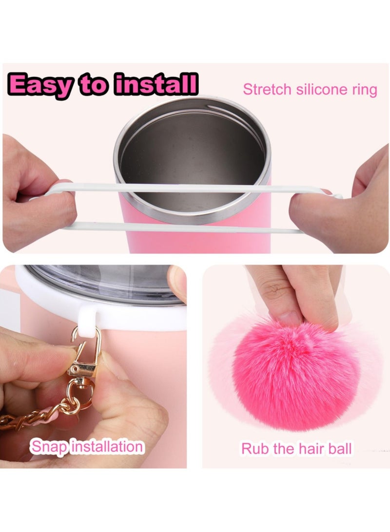 Reema Bling Cup Accessories for Stanley Cup 30oz 40oz 20oz Tumbler with Handle, including Bow Straw Topper Cover, Straw Bow Decorate, Leather Water Bottle Handle Strap, Boot,Pink - Image 4