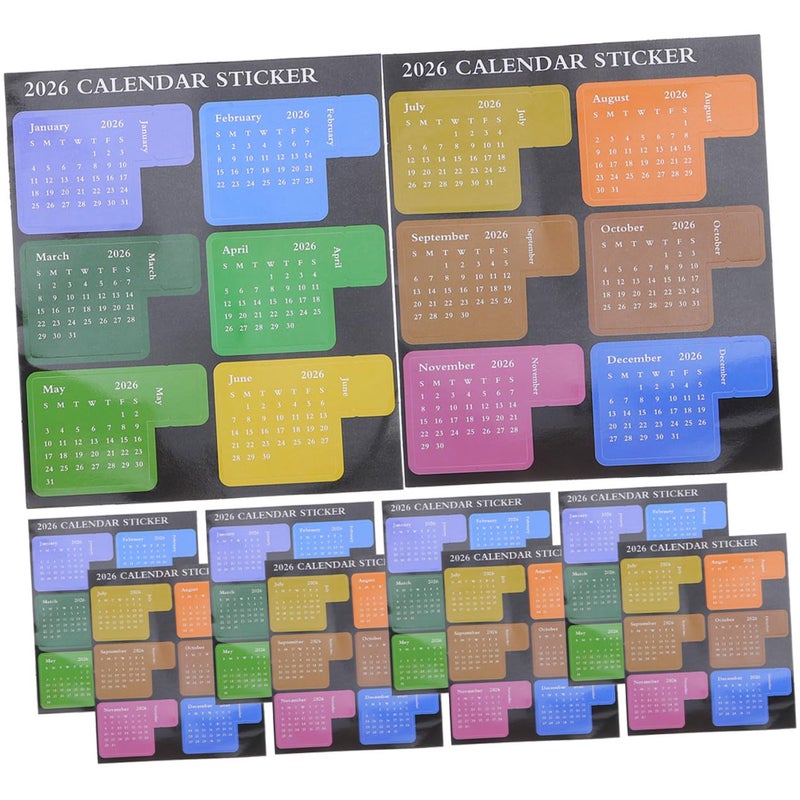 Reusable Colorful Monthly Planner Tabs Stickers 8 Sets Index for Notepad Calendar Journals - Image 2