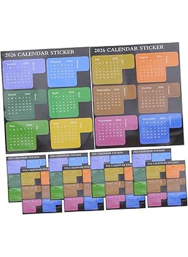 Reusable Colorful Monthly Planner Tabs Stickers 8 Sets Index for Notepad Calendar Journals - Image 1