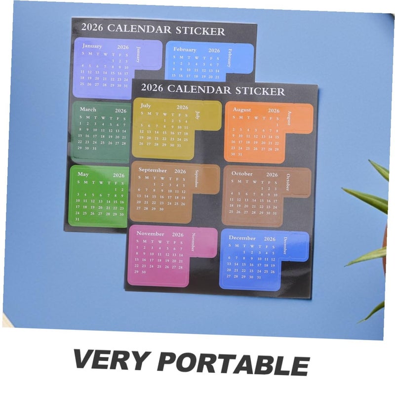 Reusable Colorful Monthly Planner Tabs Stickers 8 Sets Index for Notepad Calendar Journals - Image 4