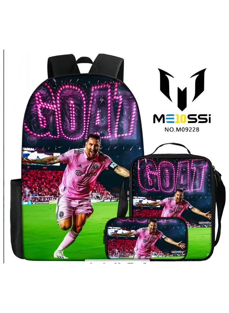 Student  Print Schoolbag Backpack 29*16*42CM + Shoulder Bag 19*6*23CM + Pencil Case 24*7*11CM Three-piece Set