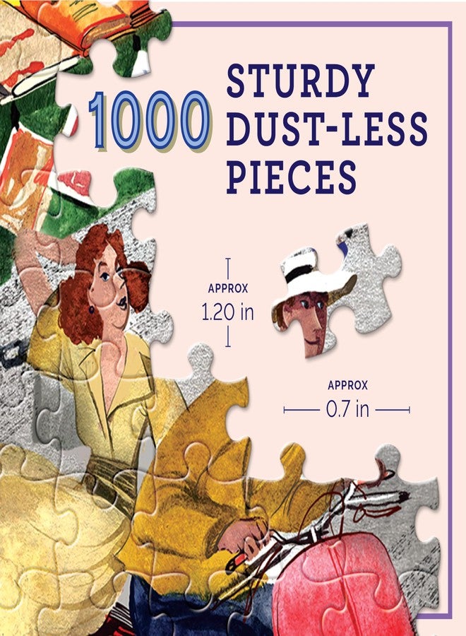 eeBoo Paris Bookseller 1000 Piece Square Jigsaw Puzzle, 23" x 23" - Image 2