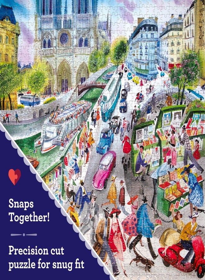eeBoo Paris Bookseller 1000 Piece Square Jigsaw Puzzle, 23" x 23" - Image 4