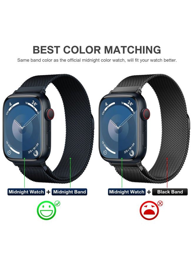 MARGE PLUS Stainless Steel Milanese Loop Compatible with Apple Watch Band 42mm 44mm 45mm 49mm 38mm 40mm 41mm men and women, Mesh Loop Magnetic Clasp Replacement for iWatch Bands Ultra Series 9 8 7 SE 6 5 4 3 2 1 - Image 3