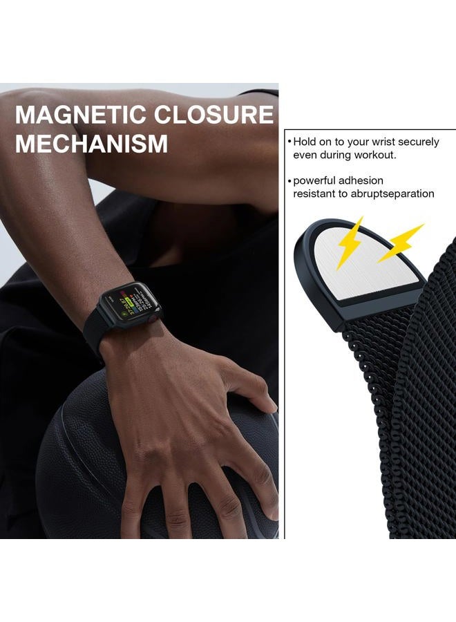 MARGE PLUS Stainless Steel Milanese Loop Compatible with Apple Watch Band 42mm 44mm 45mm 49mm 38mm 40mm 41mm men and women, Mesh Loop Magnetic Clasp Replacement for iWatch Bands Ultra Series 9 8 7 SE 6 5 4 3 2 1 - Image 4