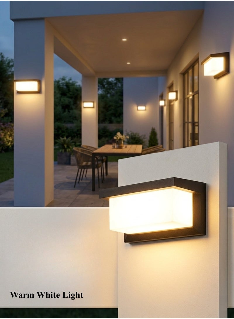 في ماكس مصباح حائط خارجي LED عصري، مقاوم للماء بقوة ١٨ واط، بثلاثة أوضاع ألوان (٣٠٠٠/٤٠٠٠/٦٥٠٠ كلفن) | مقاوم للعوامل الجوية IP65، مقاوم للصدأ، إضاءة ساطعة ١٩٢٠ لومن، مناسب للشرفة والحديقة والجراج والمنزل. - Image 1