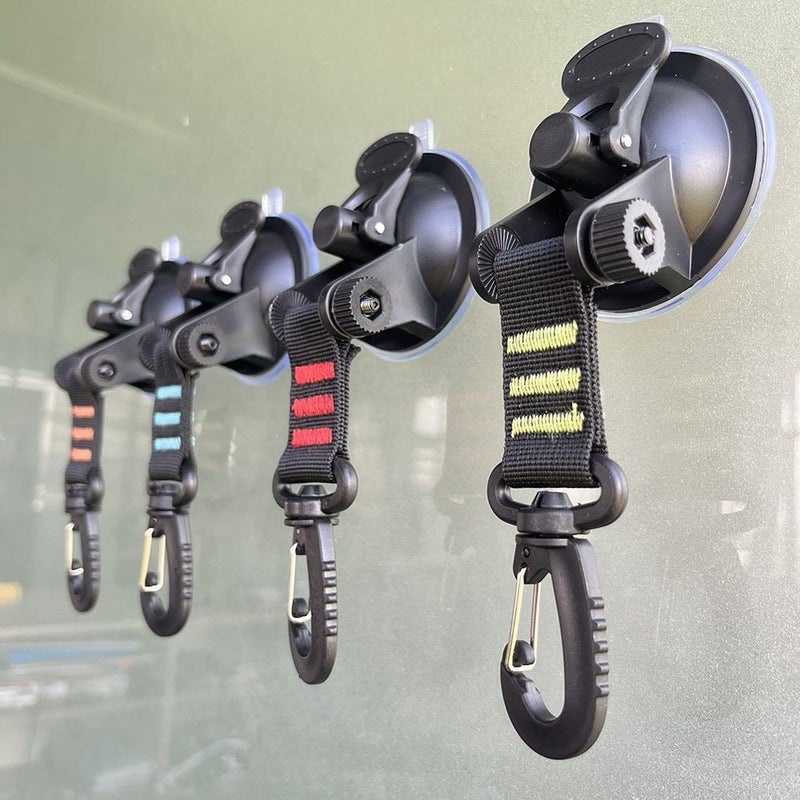 Set Of 4 Strong Suction Cup Hooks Black Multi Functional Pp Material For Outdoor Camping Car Tents Camping Canopies And Home Use Safety Lock - Image 4