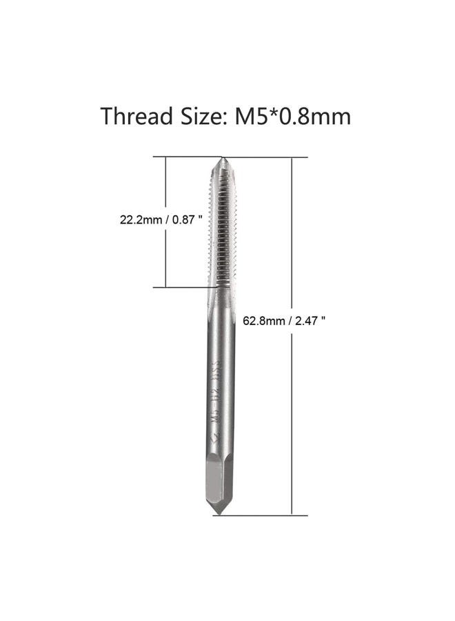 TOP-VIGOR 2pcs M5 x 0.8 Straight Flute Screw Thread Tap, HSS Thread Milling Tap with H2 Tolerance 3 Straight Flutes Metric Machine Tap - Image 2