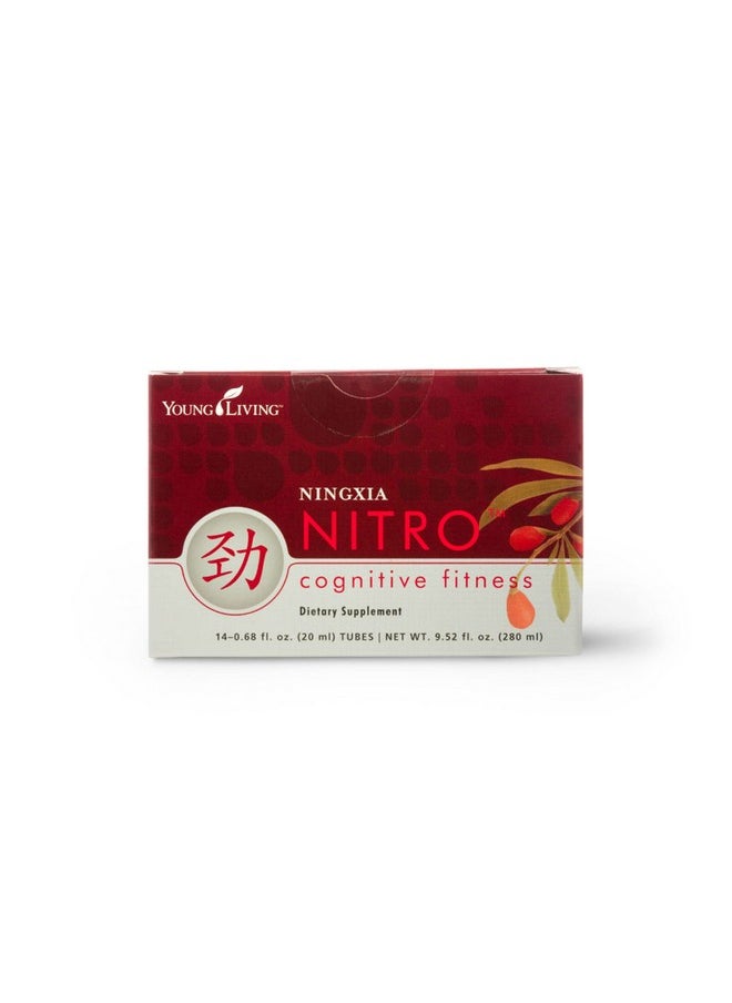 Young Living Ningxia Nitro Cognitive Fitness 14 Tubes Of 0.68Fl Oz (20Ml) Mental Fitness Boost Optimize Performance Wolfberry Drink Infused With Essential Oils Dribose Korean Ginseng.  - Image 1