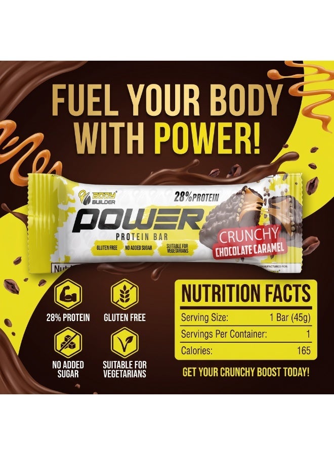 Body Builder Power Protein Bar, Crunchy Chocolate, No Added Sugar - Image 4