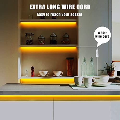 Tatazone 5V Yellow USB COB Led Strip Light with RF Remote, 4.92ft 2000K Dimmable USB Powered Amber COB Led Light Strip, Indoor COB Led Light for Cabinet, TV, Camping, Monitor, Showcase, Motorhome - Image 4