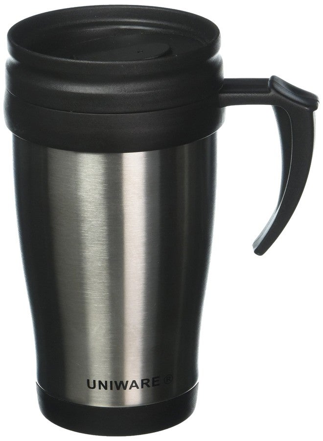Uniware Stainless Steel Travel Mug, 13 Oz, Silver