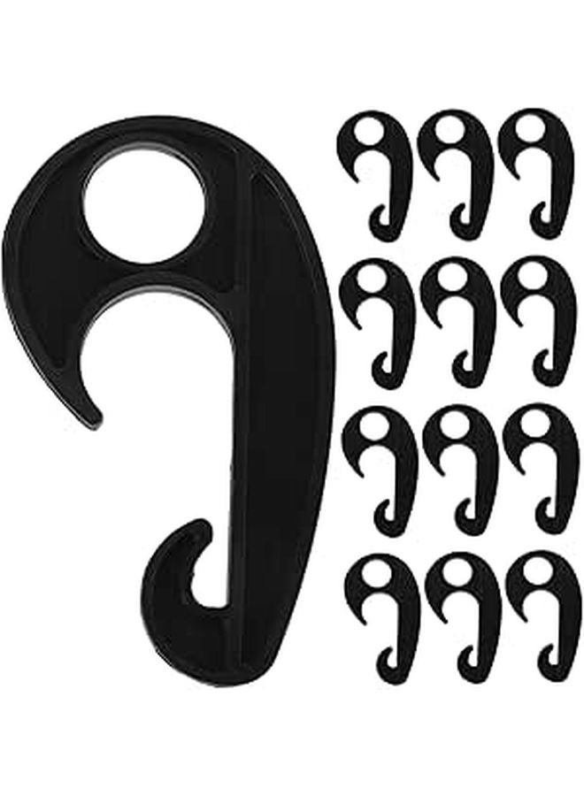 20 Pcs Heavy Duty Black Plastic Tarpaulin Hooks For Car Cover Camping Tent Windproof Tarp - Image 1