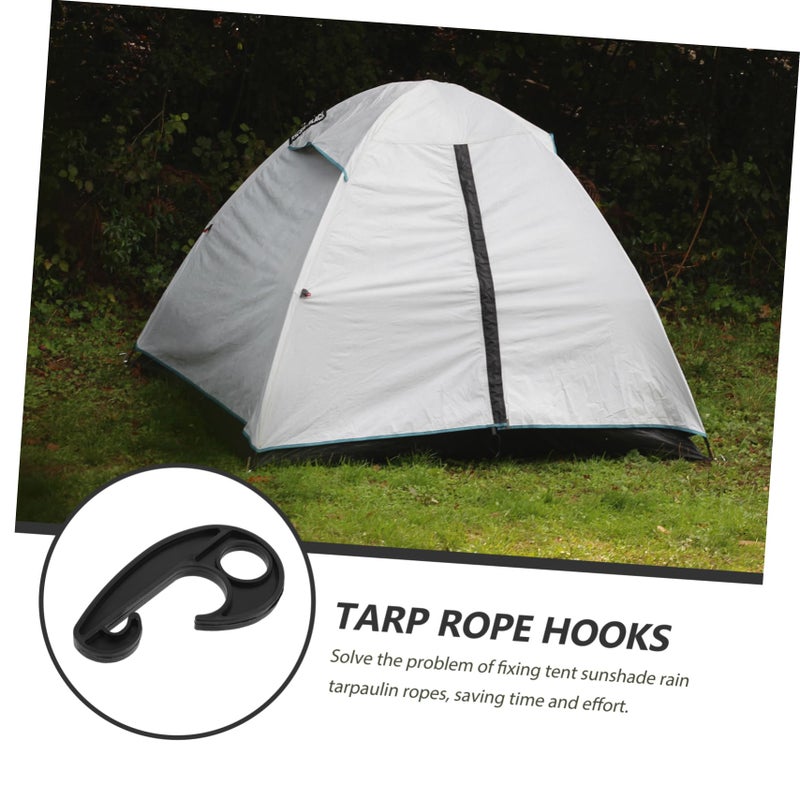 20 Pcs Heavy Duty Black Plastic Tarpaulin Hooks For Car Cover Camping Tent Windproof Tarp - Image 4