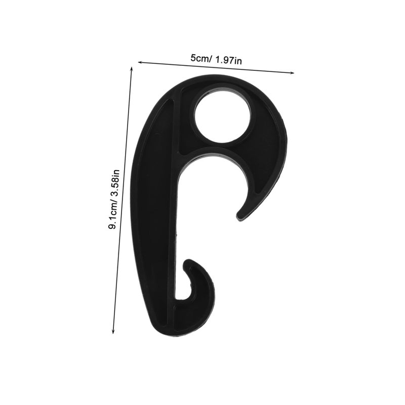 20 Pcs Heavy Duty Black Plastic Tarpaulin Hooks For Car Cover Camping Tent Windproof Tarp - Image 3