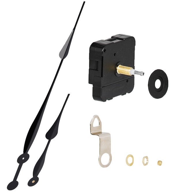 HIGH TORQUE CLOCK MOVEMENT MECHANISM WITH HANDS 28MM LONG SHAFT DIY REPAIR QUARTZ WALL CLOCK KIT BLACK