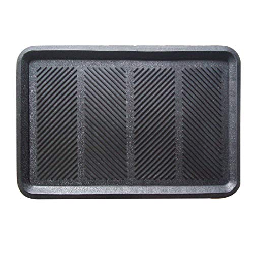 Atmah Rubber Boot Tray Mat 40x60 cm Black | Waterproof Non Slip Multi Purpose Floor Mat for Indoor Outdoor Shoes Plants Pet Feeding - Image 1