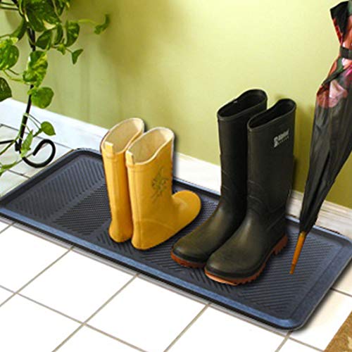 Atmah Rubber Boot Tray Mat 40x60 cm Black | Waterproof Non Slip Multi Purpose Floor Mat for Indoor Outdoor Shoes Plants Pet Feeding - Image 2