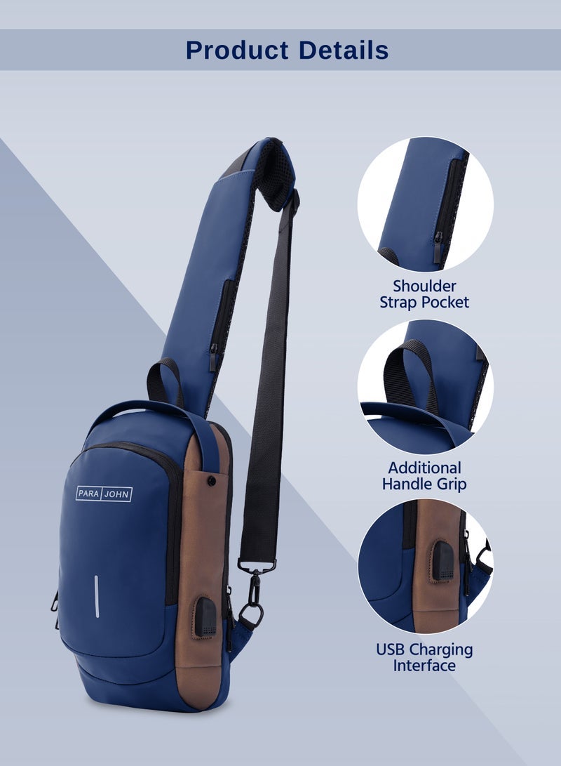 Parajohn Anti theft Crossbody Sling bagShoulder BackpackLightweight Chest Daypack with USB Charging Port - Image 4