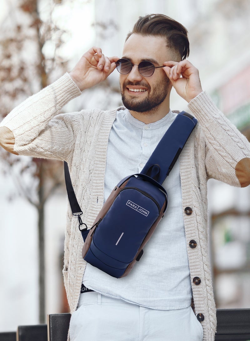 Parajohn Anti theft Crossbody Sling bagShoulder BackpackLightweight Chest Daypack with USB Charging Port - Image 3
