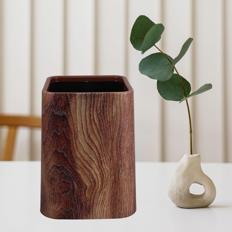 Alasum Wood Grain Trash Can with Double Layer Bin, Medium Size Square Compost Bucket for Kitchen, Bathroom, and Office Use - Image 5