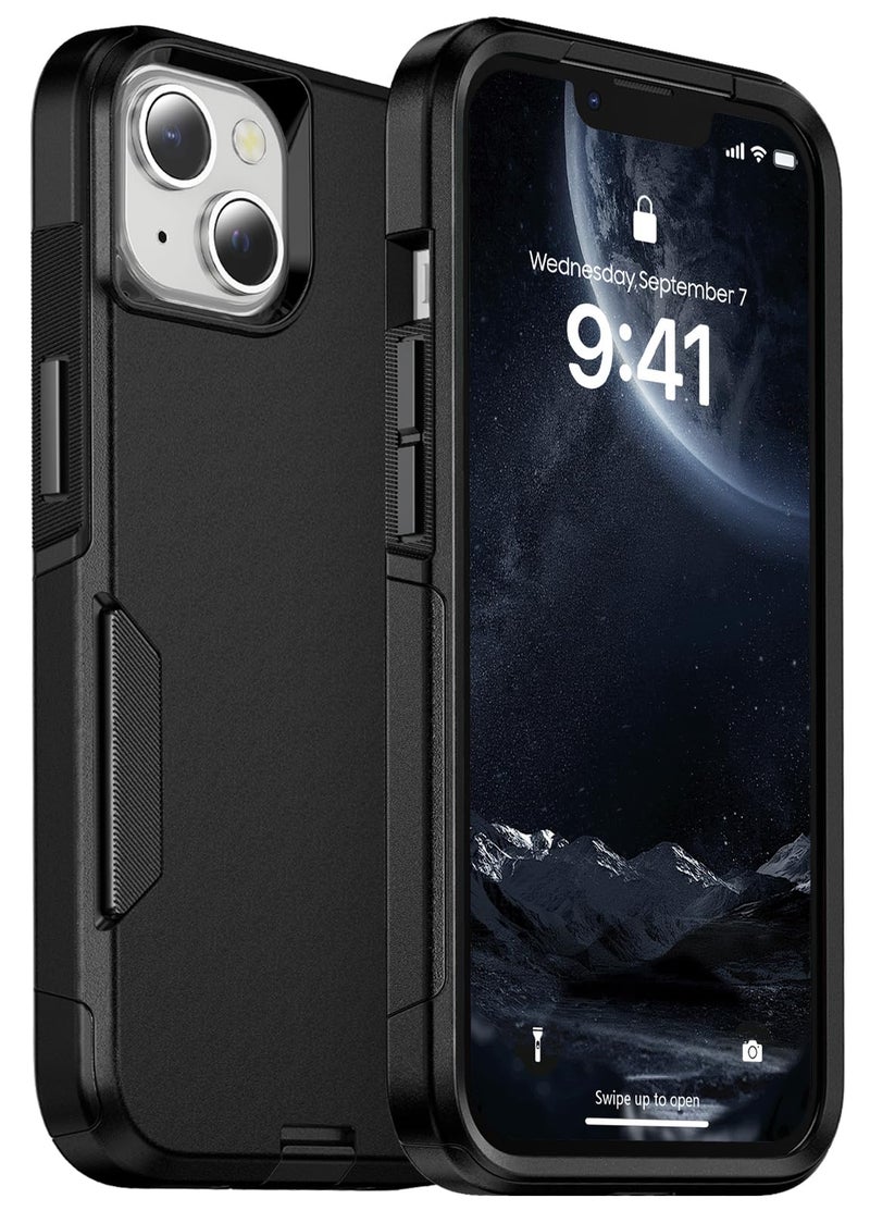 jaroco for iPhone 13 Case & iPhone 14 Case & iPhone 15 Case [Heavy Duty Protection][Compatible with MagSafe][Military Grade Drop Protection][Shockproof] with Non-Slip Removable Phone Cover 6.1''-Black - Image 1