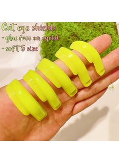 ICONSIAM Japanese Lash Lift Rods Cat Eye Lifting Shields Silicone Eyelash Perm Rod No Glue On Eyelid 5 Size Bright Pads For All Eyelashes Soft Lami Perm Roller Lift Lashes J Curl Extension Look Smooth Pad  - Image 2