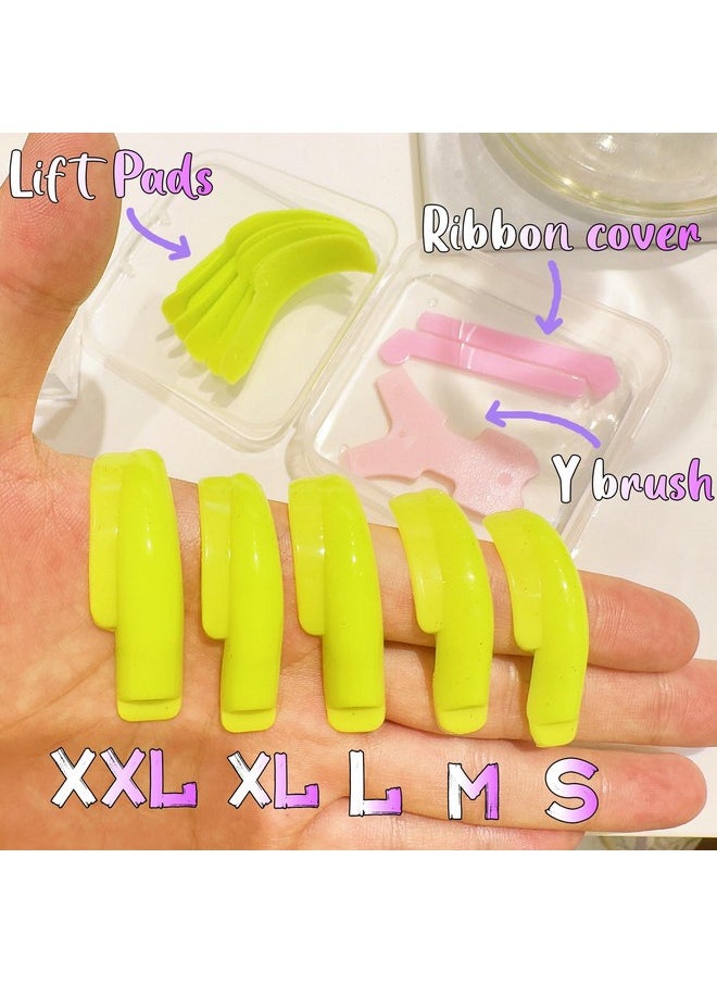 ICONSIAM - Japanese Lash Lift Rods Cat Eye Lifting Shields Silicone Eyelash Perm Rod No Glue On Eyelid 5 Size Bright Pads For All Eyelashes Soft Lami Perm Roller Lift Lashes J Curl Extension Look Smooth Pad - Image 1